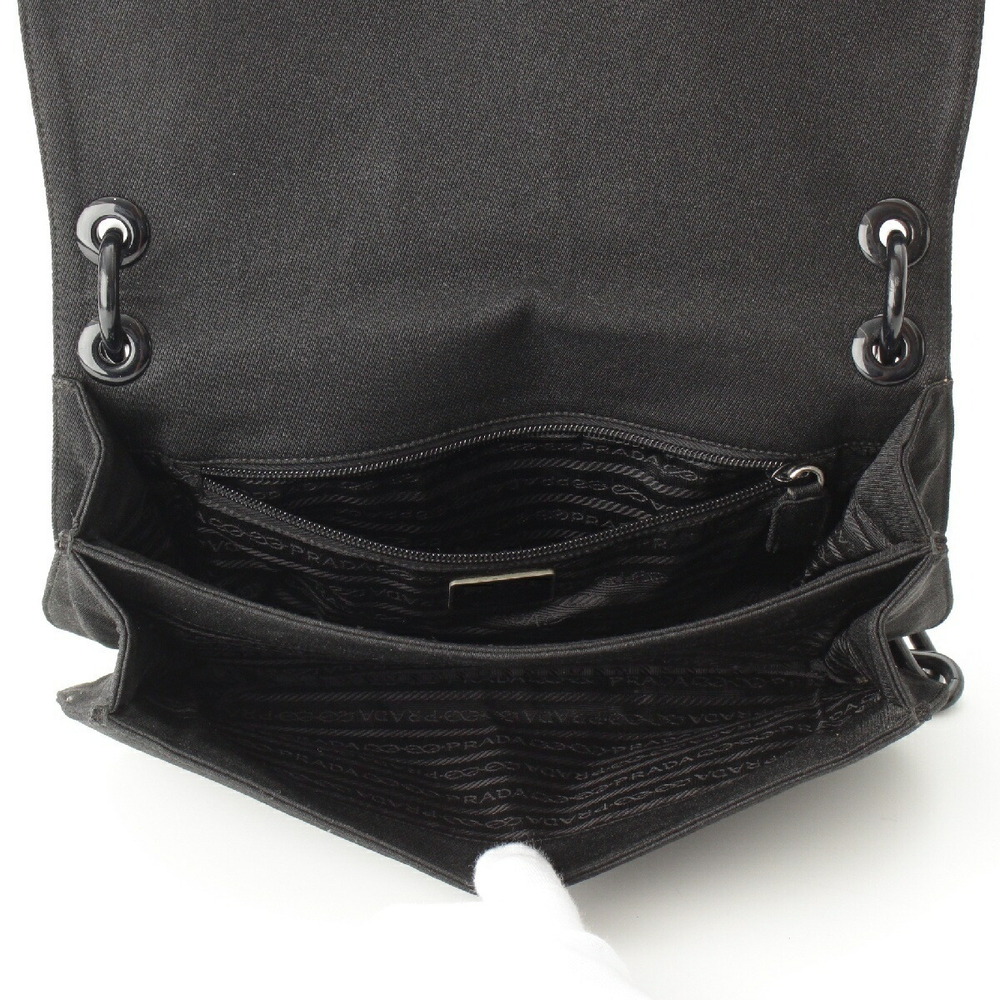 Prada Canvas Triangle Logo Triangular Plate Chain… - image 6